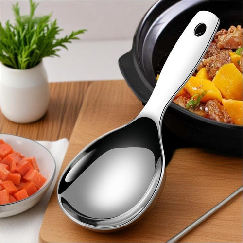 304 Stainless Steel Rice Spoon Durable Mirror Polish Serving Spoon
