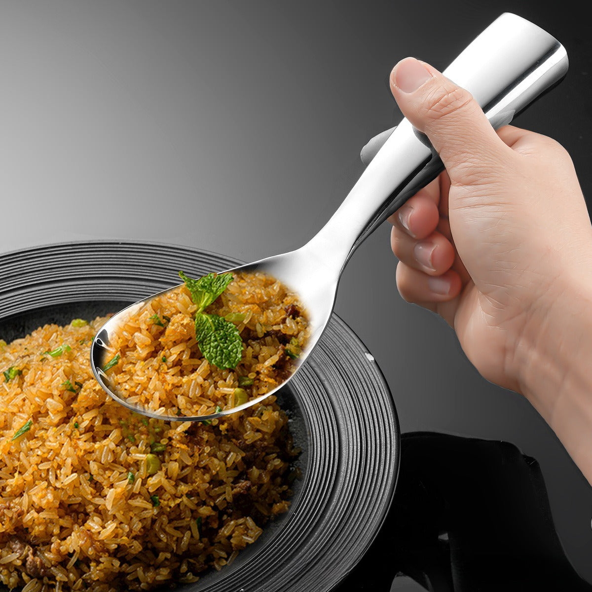 304 Stainless Steel Standing Rice Spoon Heat Resistant Kitchen Tool