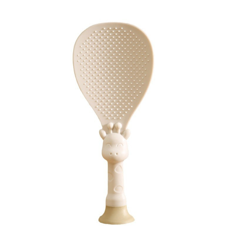 Fawn Suction Cup Rice Spoon Non-Stick Standing Rice Paddle Heat Resistant